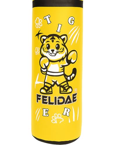 Image of FELIDAE Kids Set for Age (7-13 Years) Pack of 4 Boxing Kit | Punching Bag for Karate | Bounce-Back Martial Arts Bag for Boys & Girls to Build Skills Boxing Kids Set (Yellow Black)