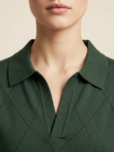 Image of JUNEBERRY Women's Flatknit Solid Half Sleeve Polo T-Shirt with Collared Neck, Casual Style for Office, Travel, (Sizes S to 2XL)