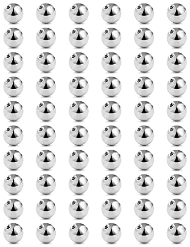Vsnnsns 16G Piercing Balls 316L Surgical Steel Externally Threaded Replacement Balls for Septum, Lip, Eyebrow Rings - 3MM Silver 16 Gauge