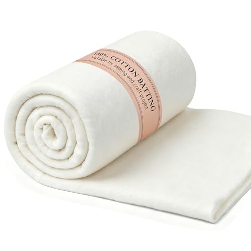 Natural Cotton Batting for Quilting, Upholstery & Sewing Crafts - 48
