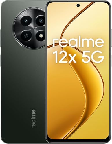 realme 12x 5G Smartphone 4+128GB, 6.72 Inch Smartphone, 50MP AI Camera, 5G Dual Standby, 120Hz Display, 5000mAh Battery, Dimensity 6100+ Processor, Black (without Adapter)