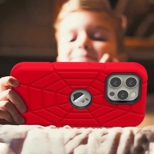Grifobes Designed for iPhone 14 Pro Case, Thick Silicone 3-in-1 Heavy Duty Shockproof Rugged Protective i Phone 6.1 inch Rubber Cover (Red+Black) by Grifobes - Image 7
