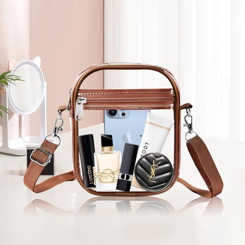 Image of Fibrdoo Clear Crossbody Purse Bag, Clear Bag Stadium Approved with Front Pocket for Concerts Sports Festivals