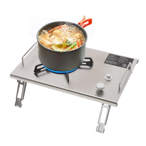 POAdwhmnr Burner Propane Gas Stove Cooktop Outdoor Camping Stove Portable Double Burner for BBQ Boiling Frying Cooking