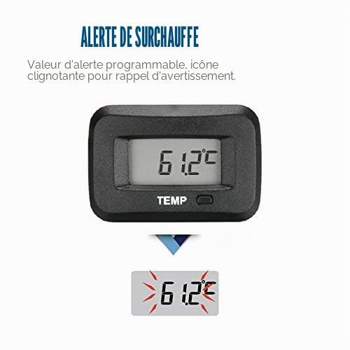 Runleader Thermomètre de température RL-TM006 Celsius avec capteur de température et pour quad, UTV, Dirtbike, Moto, hors-bord, motoneige, Pitbike, PWC Marine Bateau étanche