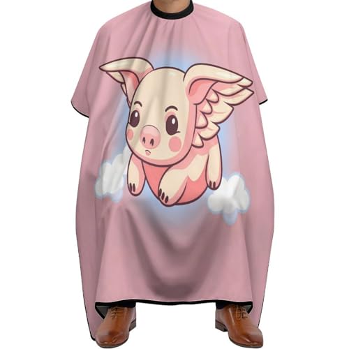 Cute Flying Pig Hair Cutting Cape for Men Women Waterproof Barber Cape Adjustable Salon Haircut Capes