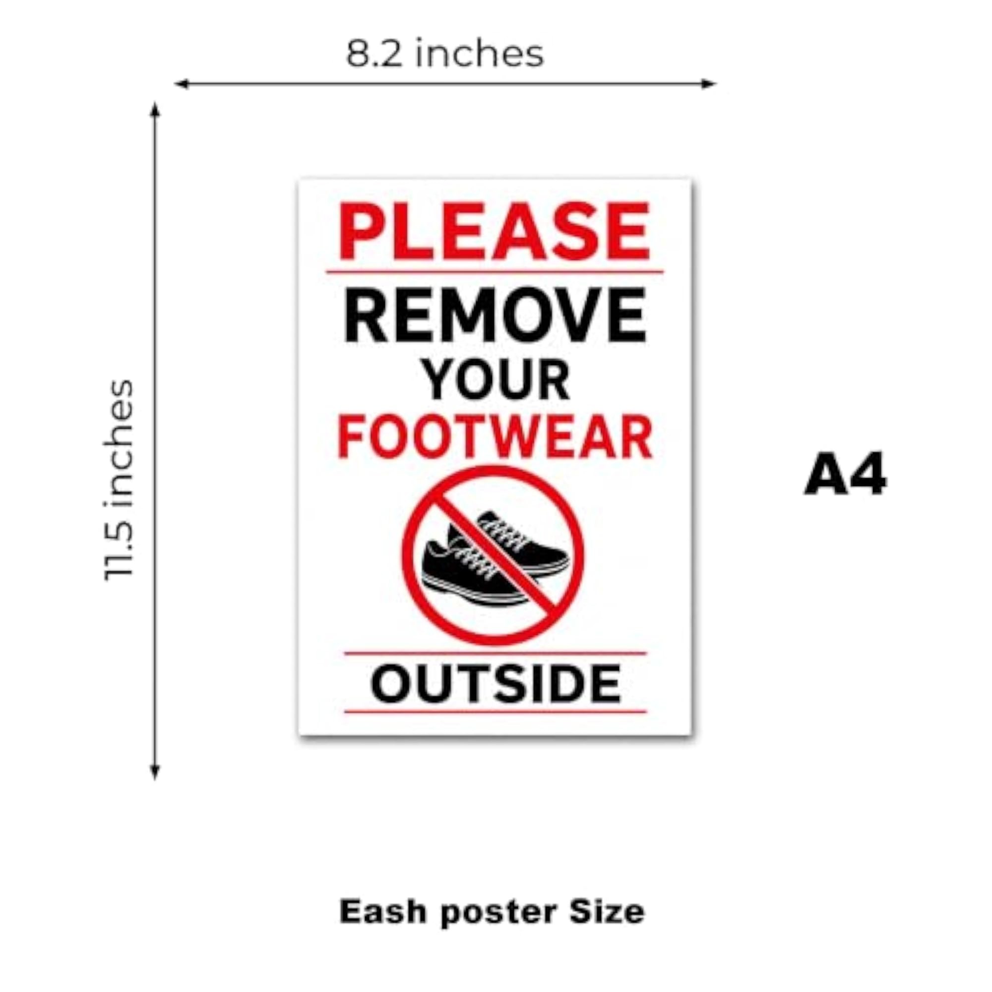 Please Remove Your Shoes Outside Door Hanging Sign