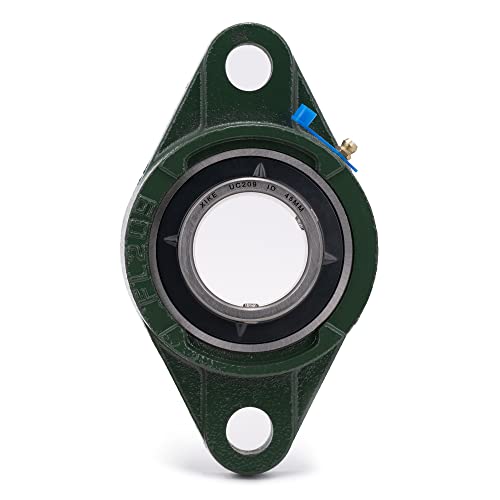 Image of XIKE 2 Pcs UCFL209 Bore 45 mm Pillow Block Flange Mounted Ball Bearings. | Solid Cast Iron Base and Self Aligning Chrome Steel Sealed Bearings