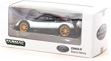 Pagani Zonda R Bianco Benny White and Black Global64 Series 1/64 Diecast Model Car by Tarmac Works T64G-TL015-WH