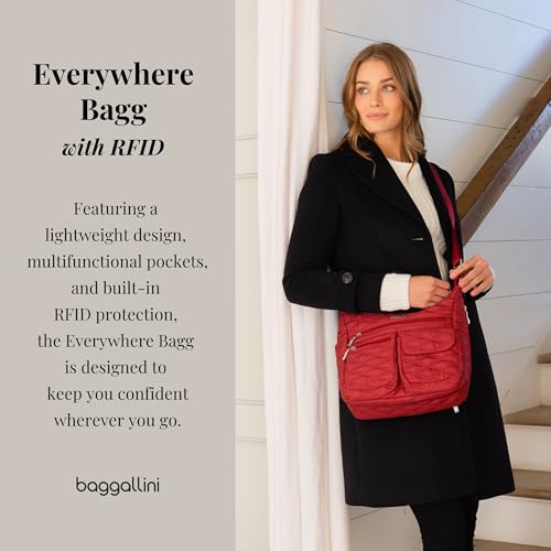 Image of Baggallini womens Everywhere Bagg Crossbody Women 11x9 Lightweight Nylon Hobo Water-resistant Travel Bag W /Rfid