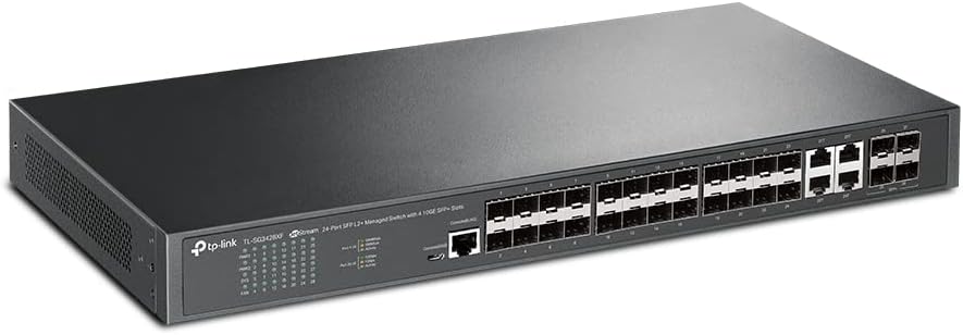 TP-Link JetStream 24-Port SFP L2+ Managed Switch with 4 10GE SFP+ Slots (TL-SG3428XF) - SDN Integrated, Cloud Access & Omada App