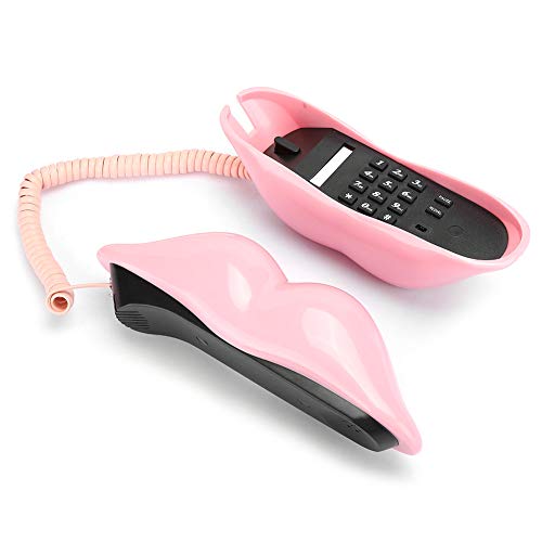 Teléfono Europeo con Forma de Labios Rosa para Casa y Oficina miniatura 5