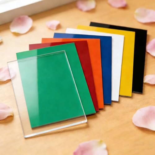 eupdd 8 Stück A4 Colored Acrylic Sheet: 2mm Acryl Kunststoffplatte für Laser Gravur, Schneiden, Basteln, Heimdekoration, Handwerk und DIY Projekte