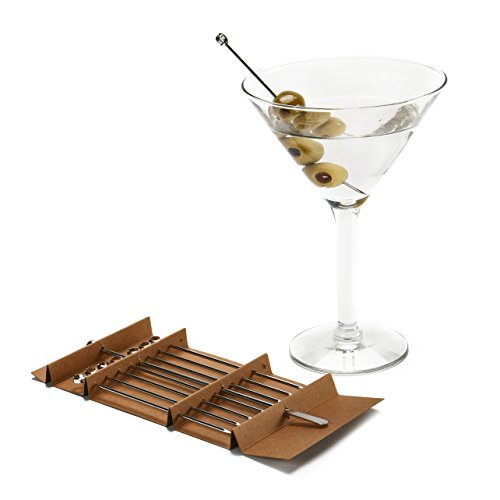 Zenlogy 5 Inch Stainless Steel Picks (Set Of 8) And Swizzle Stick - Ideal Olive Skewers - Will Not Drown In Your Martinis, Cocktails, And Bloody Mary #TOP6