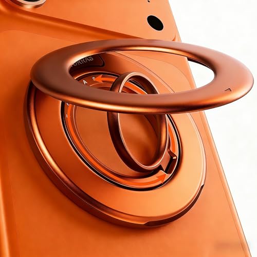 Image of TORRAS 2025 Flagship Magnetic Ring Holder & Stand [Dual-Sided Magnet] - Premium Imported Phone Grip, 360 Rotatable, Compatible with MagSafe for iPhone 17 16 15 14 13 12 11, Samsung, Google - Orange
