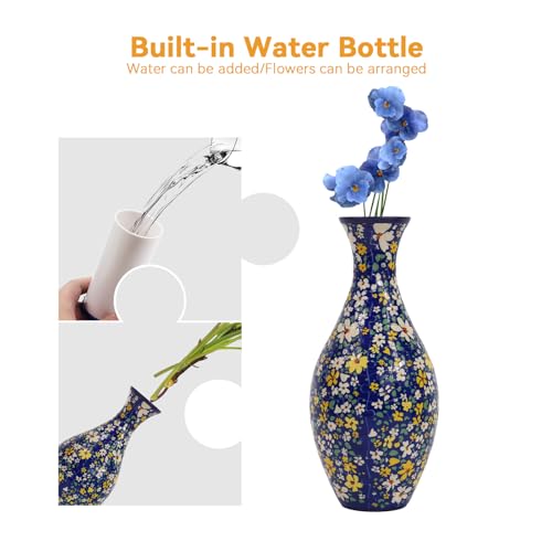 Image of 3D Puzzle Planter Vase for Adult, 160 Pieces DIY Flower Vase for Home Decoration - Perfect Housewarming Gift (Floral Mosaic Charm)
