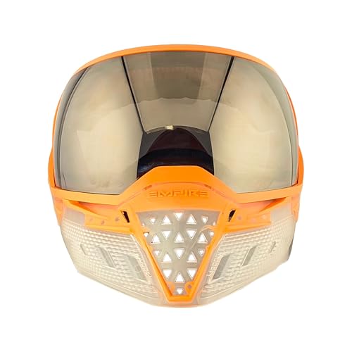Empire EVS Paintball Goggle Mask Crystal Clear and Orange with Black Chrome Thermal Lens