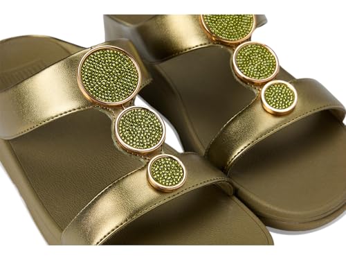 Image of FitFlop womens Halo Bead-circle Metallic H-bar Slides