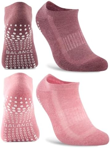 SukModen Pilates Socken Damen Herren, Yoga Socken, 2/4/8 Paar | Yoga Socken mit Vollsohlen-Grip, stützendem Sitz und weicher Polsterung für Pilates, Fitness und Zuhause.