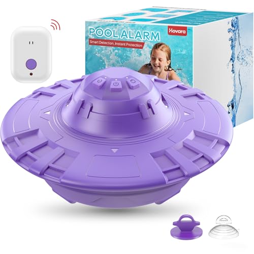 Pool Alarm, Floating Pool Safety Alarms for Inground & Above Ground Pools – Loud 110dB Alert, Adjustable Sensitivity, Protection for Kids & Pets (Purple)