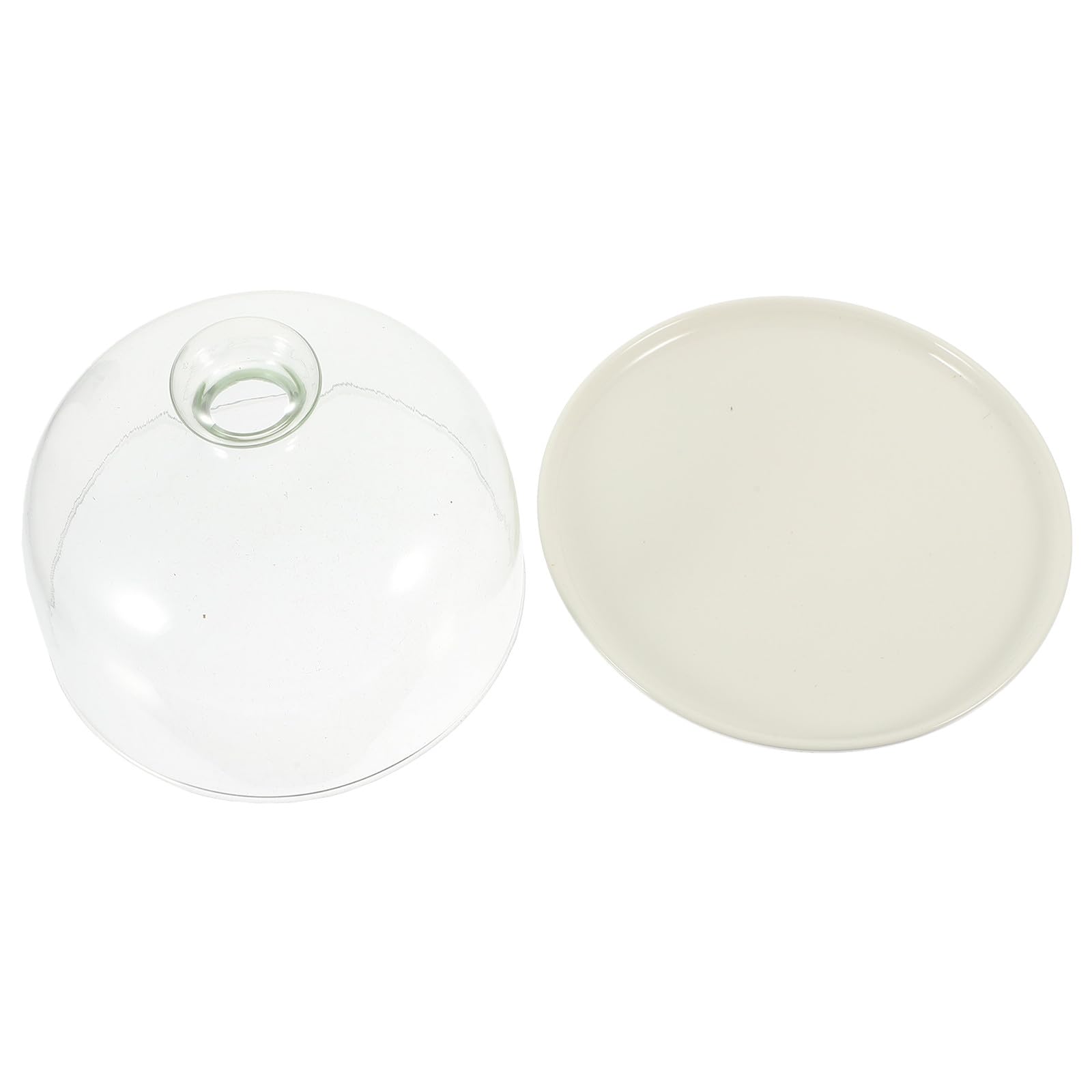 Keramik mit Einfachem Design Kuchenplatte mit Transparentem Glasdeckel und Verschleißfest Eleganter Weißer Servierteller Zufälliger Stil für Hochzeiten und Events