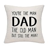 DANKHRA Dad Throw Pillow Cover from Daughter Son Father's Day Pillow Case Cushion for Father Daddy Papa Birthday Christmas Dad Throw Pillow Cover
