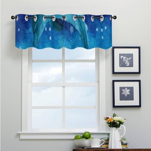 Cenefas para cocina y baño con diseño de parque oceánico, cortina corta vintage, 52x18 4