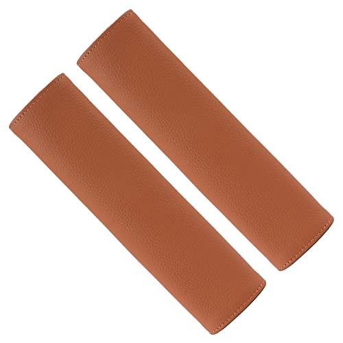 GELVTIC Car Seat Belt Covers for Adults Soft Leather Safety Seatbelt Shoulder Pad Neck Cushion Protector Comfortable Driving Car Accessories Truck SUV Airplane Backpack (SC01Brown-12.4in-2Pack) by GELVTIC - Used condition - US$16.16