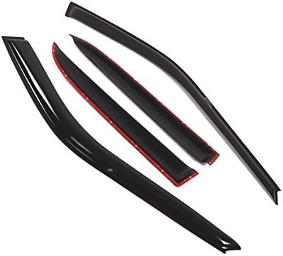TuningPros Outside Mount Window Vent Visors Rain Guards Compatible with Honda Accord Sedan 1990-1993 | Side Window Wind Deflectors Rain Shields | Black Tinted, 4 Pcs Set, BGWV-205 - 1