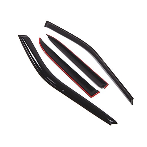 TuningPros Outside Mount Window Vent Visors Rain Guards Compatible with Honda Accord Sedan 1990-1993 | Side Window Wind Deflectors Rain Shields | Black Tinted, 4 Pcs Set, BGWV-205