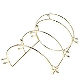 LOLIPPYY Expositor de Diademas para Novia de Tres Niveles, Soporte de Aleación Dorada, Organizador de Tocados y Cintas Pelo, Perchero de Mesa Compacto Adecuado Hogar y Almacenamiento