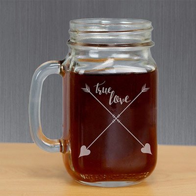 GiftsForYouNow Personalized True Love Mason Jar, Glass, 16 oz.