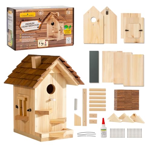 Premium Wooden Bird House Kit - Bluebird House for Outside