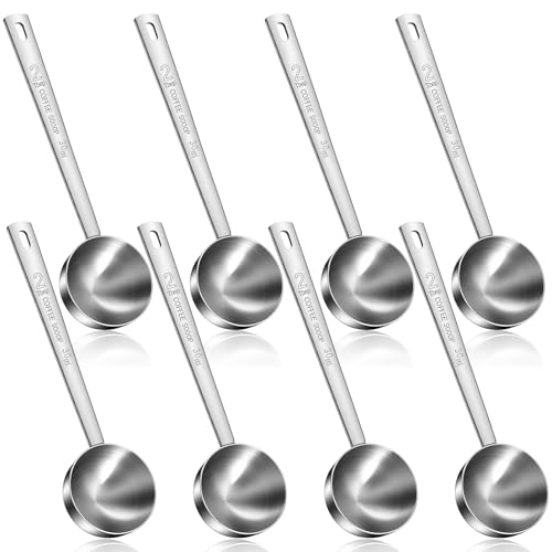 8 Pcs 2 Tablespoon Scoop,Long Handle Coffee Scoops 30 ml Stainless Steel