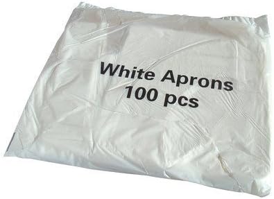 Disposable White Flat Pack of 100 Aprons