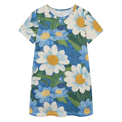 Vestidos de algodón suave premium de flores para niñas con acabados de alta costura