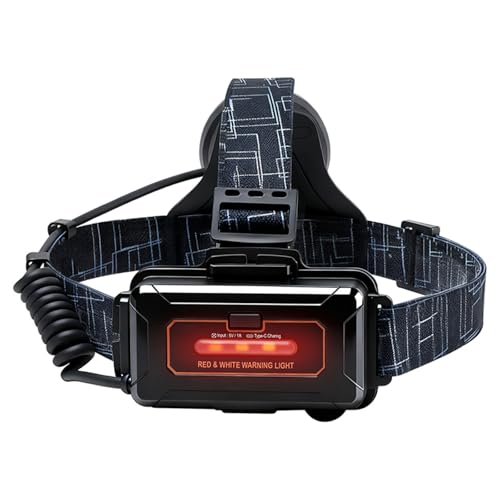 Linterna frontal de pesca recargable Greabuy con luz LED potente 4