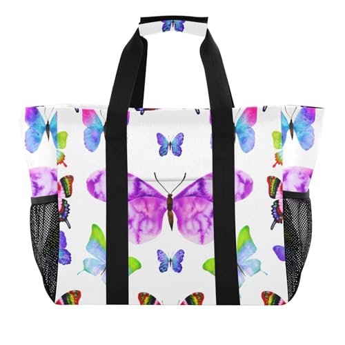 Grand sac de plage en toile imperméable femme cabas de piscine à poches