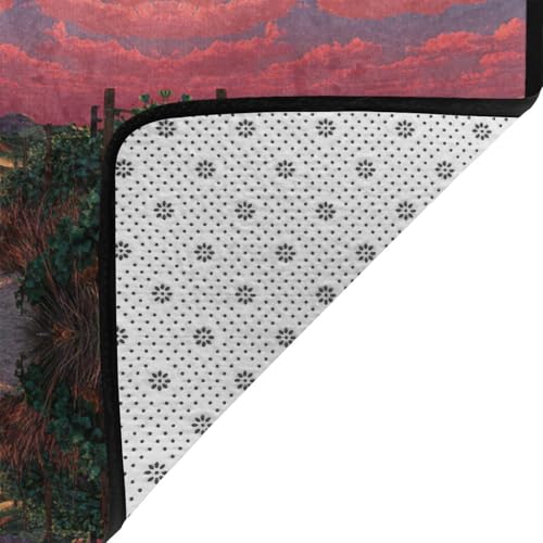 Tapis de sol en flanelle Vineyard Sunset anti-humidité et durable - 5