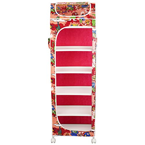 Image of Little One's | 6 Plastic Shelves Foldable Baby Storage Box (Made in India), ISI Certified, Unbreakable Material, (Plastic Structure)| Jungle Red | HP6 /AR