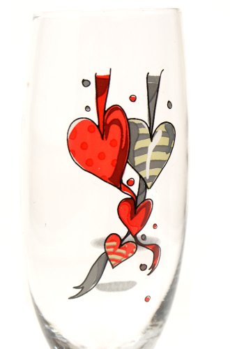 Flûtes en cœur le cadeau idéal d'anniversaire de mariage chic