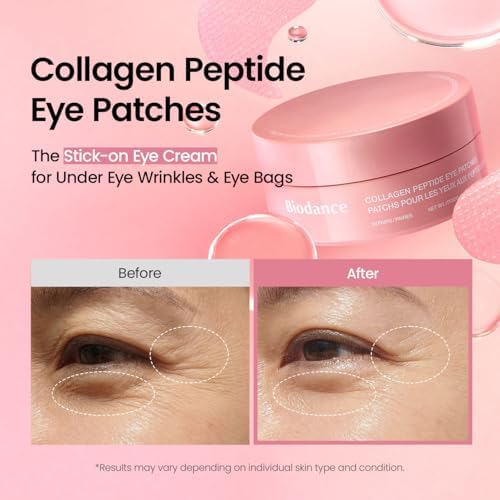 BIODANCE Collagen Peptide Eye Patches, Anti Wrinkle & Smile Line Patches for Face, Under Eye Mask for Fine Lines & Eye Bags, Travel Essentials & Self Care Gifts for Women, Korean Skin Care (60 Count) — view 2