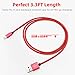 Jonfolk Mini USB Power Charger Cable Compatible with Texas Instruments TI-84 Plus CE, TI 84 Plus C Silver Edition, TI Nspire CX/TI Nspire CX CAS Graphing Calculator Charging Cord 3.3FT Red