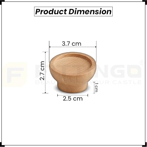 Image of Steam Beech Wood Drawer Knob| Solid Wooden Cabinet Door Handle | Round Knobs for Drawer, Wardrobe & Cupboard | Natural Finish Pull Handle for Kitchen Cabinets & Home - | 1.5 Inch,2 Piece|