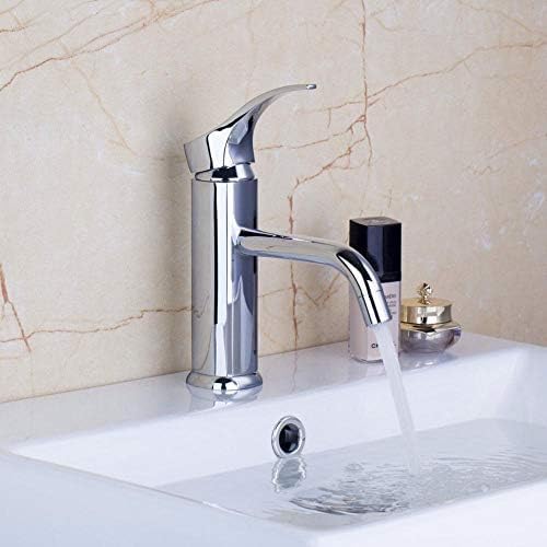Laiton massif chromé pour ce mitigeur de lavabo de salle de bains design