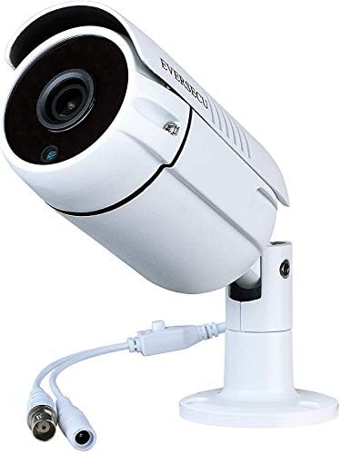 EVERSECU 5.0MP HD CMOS Sensor AHD/TVI/CVI/960H Bullet Analog Camera, 5MP Full HD Weatherproof CCTV Security Camera for Outdoor Surveillance,3.6 mm Lens, Metal, White