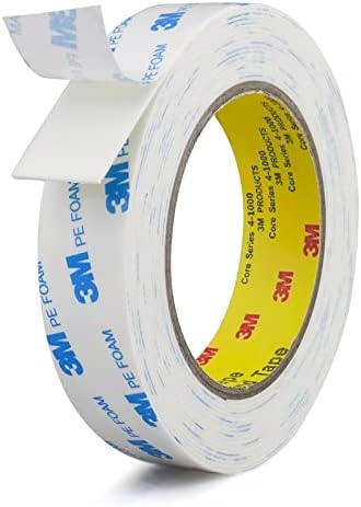 Double Sided Tape 1in x 16.5ft, Mounting Tape Heavy Duty, Removeable PE Foam Tape Strips, Strong Adhesive Tape Waterproof Free Damage for Paint Wall Picture Hanging Poster