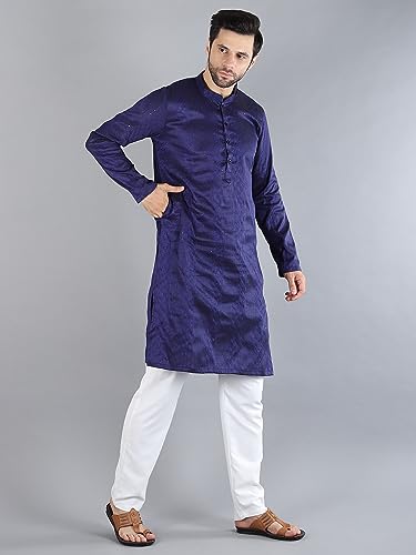 Image of Uri and MacKenzie Embroidery Silk Men's Kurta Pyjama Set