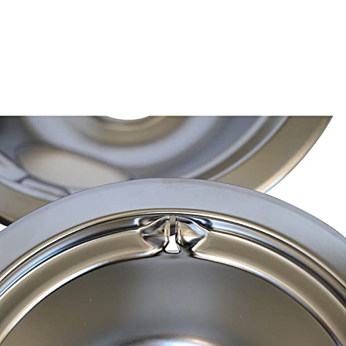 Kitchen Basics 101 Wb31T10010 And Wb31T10011 Replacement Chrome Drip Pans For Ge/Hotpoint Electric Range With Locking Slot - Includes 2 6-Inch And 2 8-Inch Pans, 4 Pack #TOP3