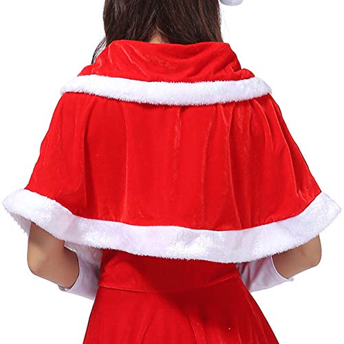 KESYOO Natal Papai Noel Xale Vermelho Natal Inverno Capa Mulheres Meninas Clima Frio Ombro Capa Feri